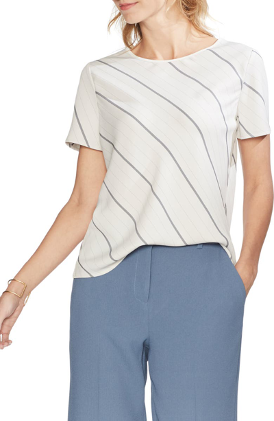 Shop Vince Camuto Stripe Top In Pearl Ivory