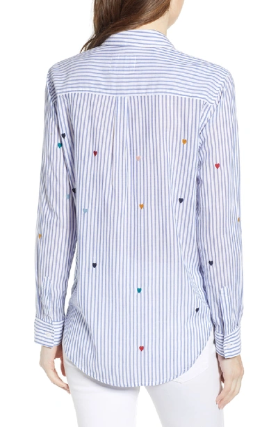 Shop Rails Taylor Heart Stripe Shirt In Rainbow Embroidered Hearts