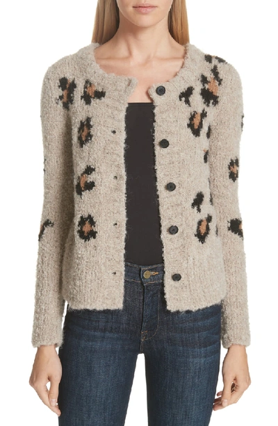 Shop Smythe Hand Knit Intarsia Granny Cardigan In Leopard