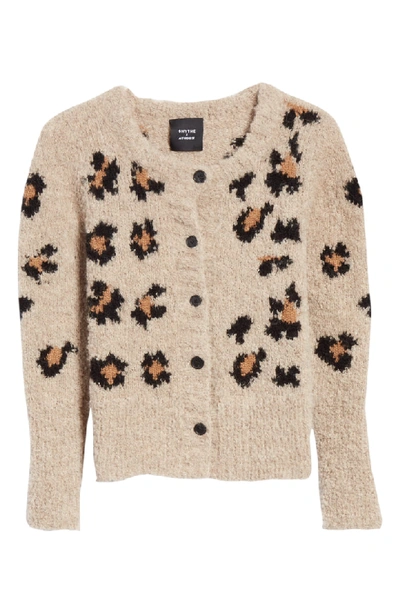 Shop Smythe Hand Knit Intarsia Granny Cardigan In Leopard