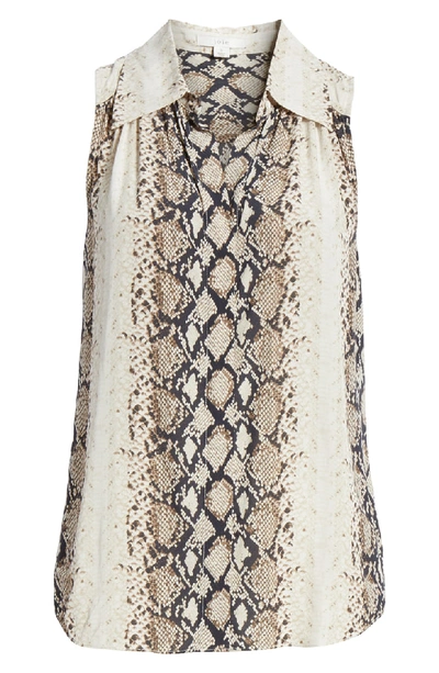 Shop Joie Branka Snakeskin Print Sleeveless Blouse In Porcelain