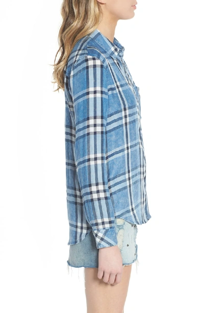 Shop Rails Hunter Plaid Shirt In Lapis White Black