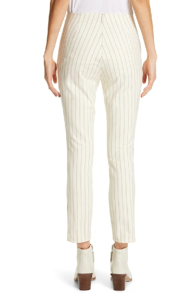 Shop Rag & Bone Simone Pinstripe Snap Cuff Pants In Ivory Black