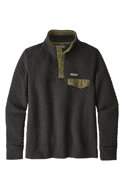 Shop Patagonia Snap-t Quilted Pullover In Blk