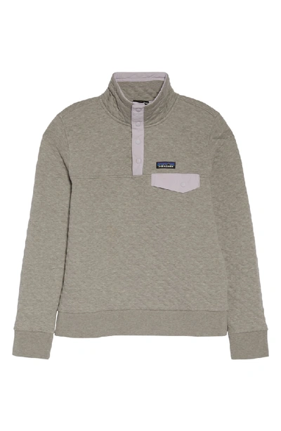Shop Patagonia Snap-t Quilted Pullover In Grey W/ Pipe Purp