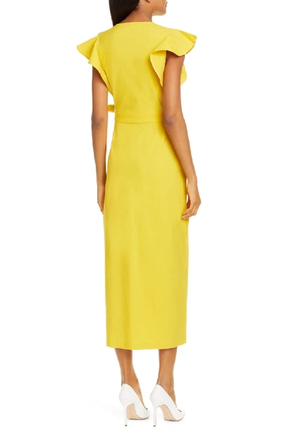 Shop A.l.c Walker Midi Wrap Dress In Yellow