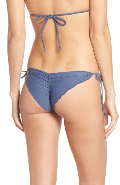 Shop Luli Fama Wavy Brazilian Side Tie Bikini Bottoms In Azueljo