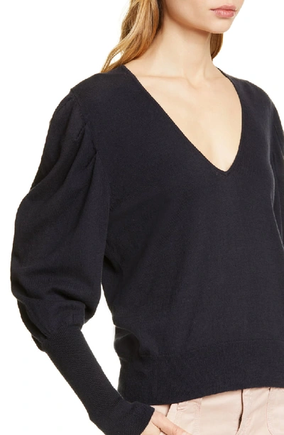 Shop Joie Ula Bubble Sleeve Sweater In Midnight