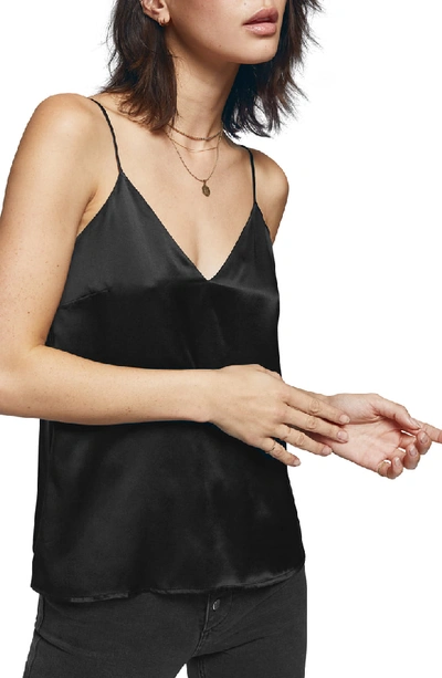 Shop Anine Bing Gwyneth Silk Satin Camisole In Black