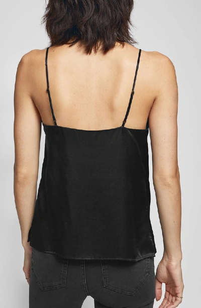 Shop Anine Bing Gwyneth Silk Satin Camisole In Black