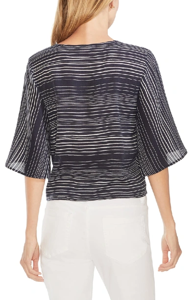 Shop Vince Camuto Delicate Strands Bell Sleeve Blouse In Classic Navy
