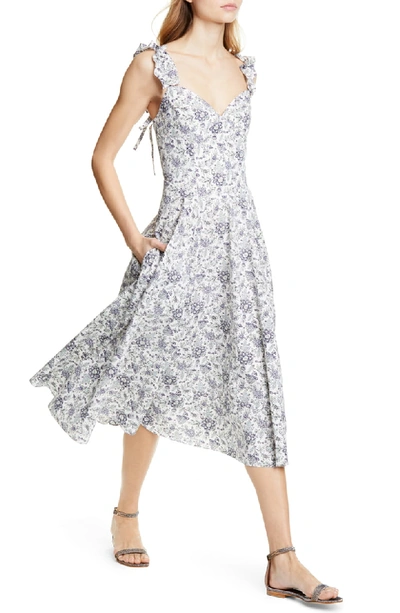 Shop La Vie Rebecca Taylor Provencal Midi Dress In Pearl Combo