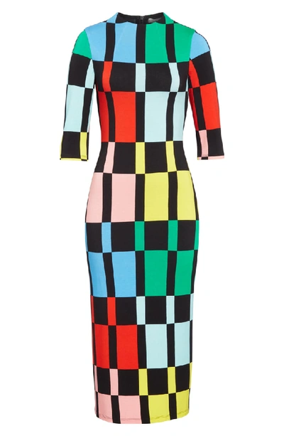 Shop Alice And Olivia Delora Fitted Dress In Color Block