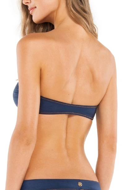 Shop Vix Swimwear Cutout Bandeau Bikini Top In Navy