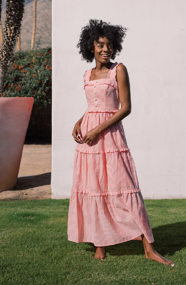 courtney rio stripe lawn maxi dress