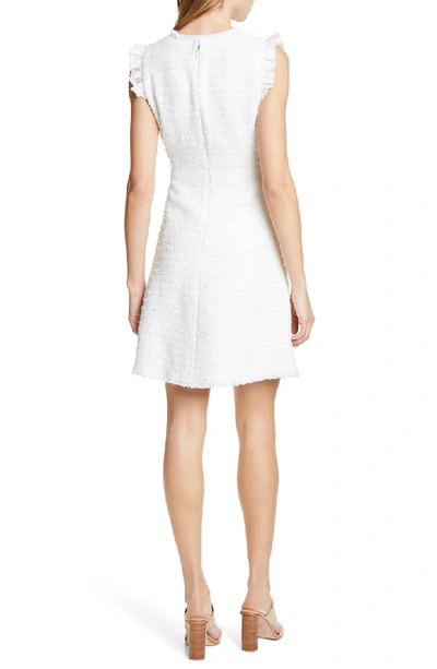 Shop Rebecca Taylor Tweed Stripe Sleeveless Fit & Flare Dress In Snow