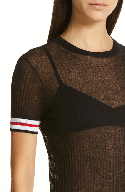 Shop Rag & Bone Arctic Stripe Trim Ribbed Top In Black