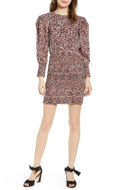 Shop Rebecca Minkoff Tabby Long Sleeve Minidress In Red Multi