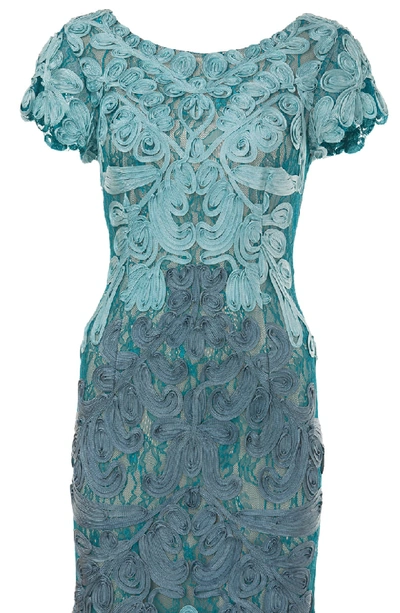 Shop Js Collections Soutache Lace Midi Dress In Azure/ Grey