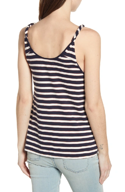 Shop Current Elliott The Twisted Tank In Navy And Cream