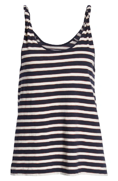 Shop Current Elliott The Twisted Tank In Navy And Cream