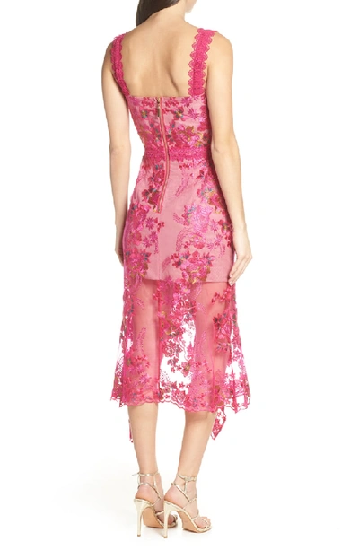 Shop Bronx And Banco Eva Lace Cocktail Dress In Fuchsia