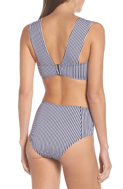 Shop Mei L'ange Emilie Bikini Top In Blue Pin-stripe