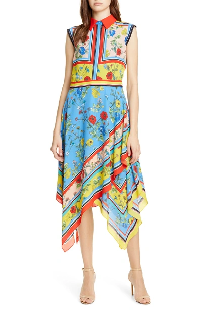 Shop Alice And Olivia Farrah Handkerchief Dress In Scarf Print