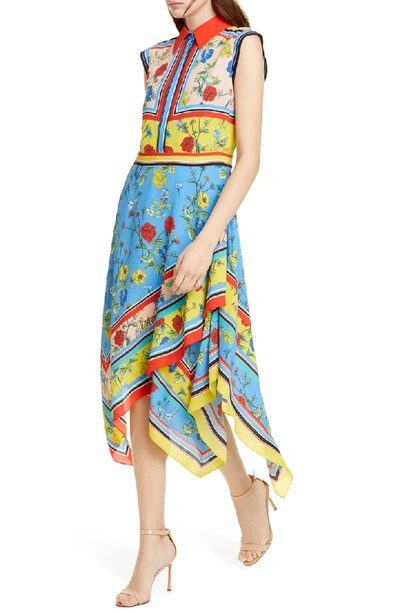 Shop Alice And Olivia Farrah Handkerchief Dress In Scarf Print