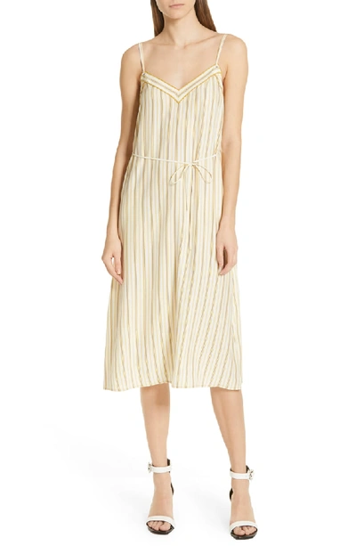 Shop Rag & Bone Ilona Silk Midi Dress In Ivory Multi