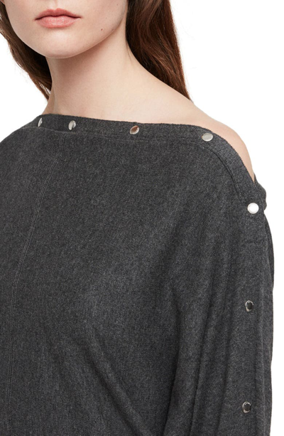 Shop Allsaints Elle Sweater In Charcoal Grey