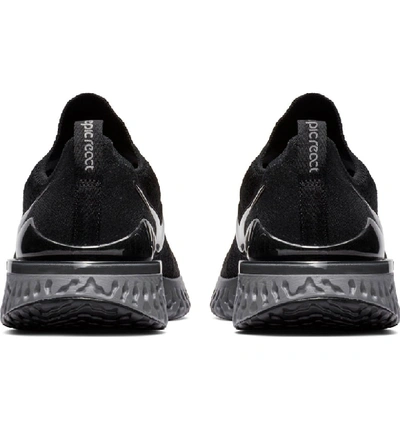 Shop Nike Epic React Flyknit 2 Running Shoe In Black/ White/ Gun Smoke