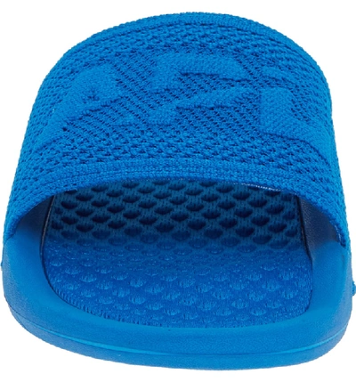 Shop Apl Athletic Propulsion Labs Big Logo Techloom Knit Sport Slide In Royal Blue