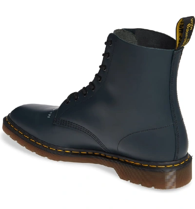 Shop Dr. Martens' X Undercover 1460 Boot In Navy Leather