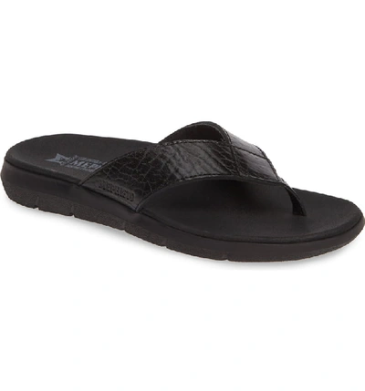 Shop Mephisto Charly Flip Flop In Black Leather