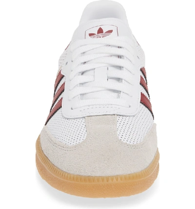 Adidas Originals Men's Samba Leather Low-top Sneakers In White/ Burgundy/  Grey | ModeSens