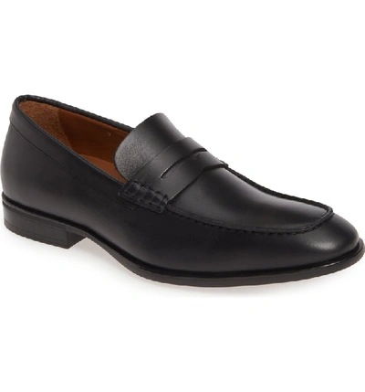 Shop Aquatalia Adamo Penny Loafer In Black Leather