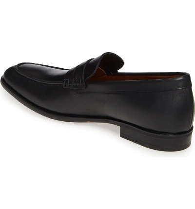 Shop Aquatalia Adamo Penny Loafer In Black Leather