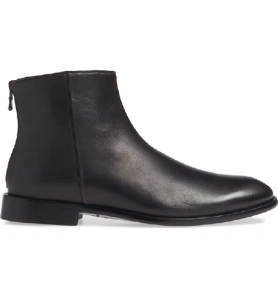 Shop John Varvatos Nyc Back Zip Boot In Black Leather