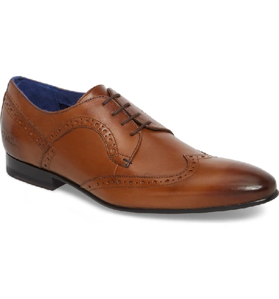 Shop Ted Baker Ollivur Wingtip In Tan Leather