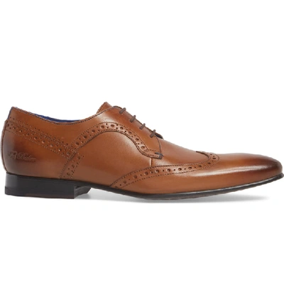 Shop Ted Baker Ollivur Wingtip In Tan Leather