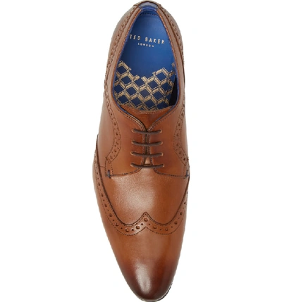 Shop Ted Baker Ollivur Wingtip In Tan Leather
