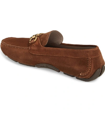 Shop Ferragamo Parigi Bit Driving Moccasin In Brown Suede