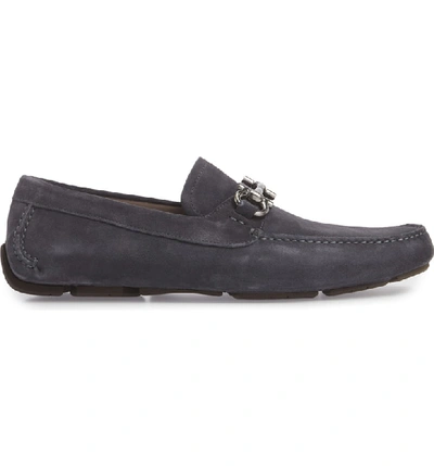 Shop Ferragamo Parigi Bit Driving Moccasin In Blue/blue Suede