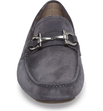 Shop Ferragamo Parigi Bit Driving Moccasin In Blue/blue Suede