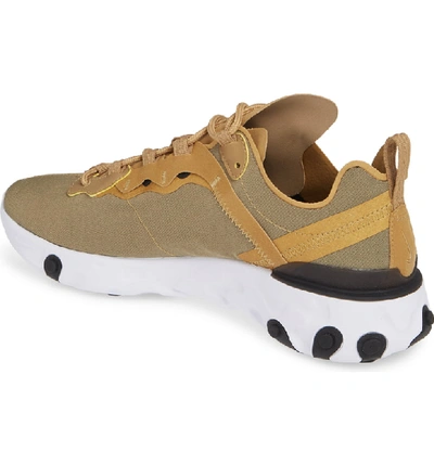 Shop Nike React Element 55 Sneaker In Metallic Gold/ Black/ White