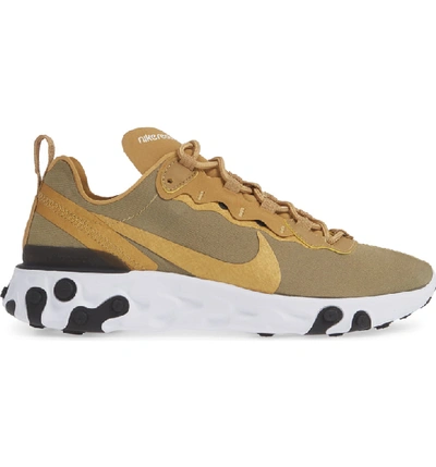 Shop Nike React Element 55 Sneaker In Metallic Gold/ Black/ White