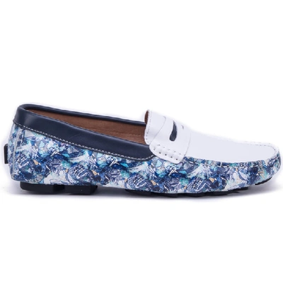 Shop Robert Graham Doggerland Driving Shoe In White Leather