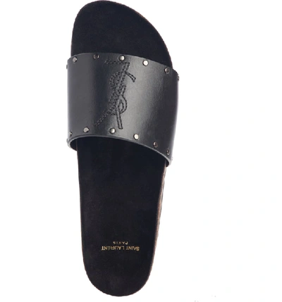 Shop Saint Laurent Jimmy Slide Sandal In Nero/ Nero