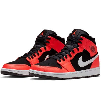 Shop Nike 1 Mid Sneaker In Black/ Infrared 23/ White